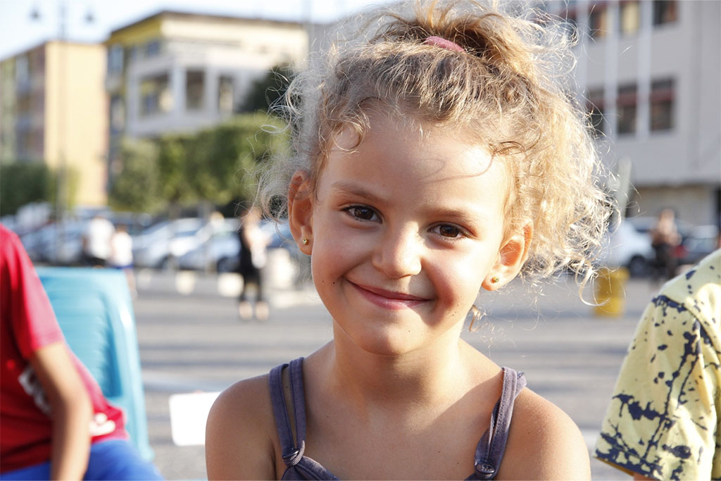 Little girl smiling in Albania