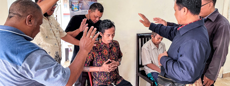 Indonesian Shaman Leaves  for Peace of Christ